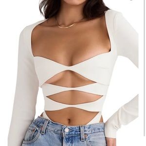 NWT House of CB Cutout Crepe Bodysuit